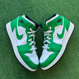 Jordan Lucky Green Mid 1s Size 7Y