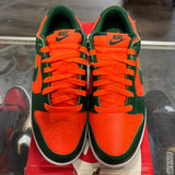 Nike Miami Hurricane Low Dunks Size 8.5