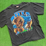 Vintage Buffalo Bills Black Character Tee Size XL