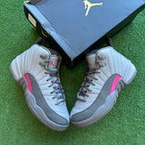 Jordan Wolf Grey Vivid Pink 12s Size 5.5Y