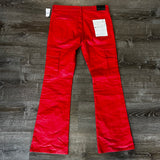Purple Red Leather Jeans Size 36W