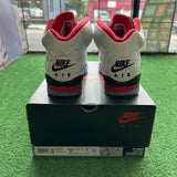 Jordan Black Tongue Fire Red 5s Size 5.5Y