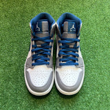 Jordan True Blue Mid 1s Size 8.5
