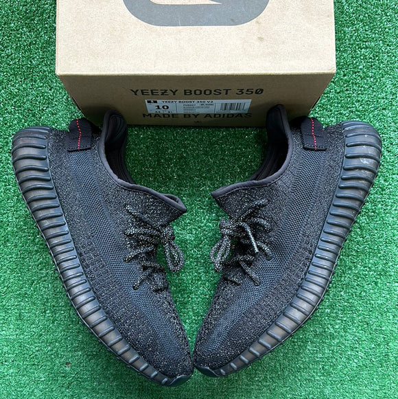 Yeezy Reflective Triple Black 350 V2s Size 10