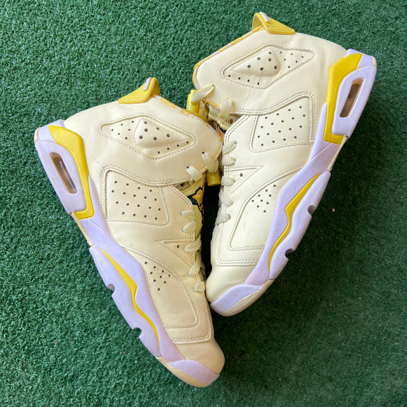 Jordan Dynamic Yellow Floral 6s Size 7Y