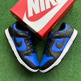 Nike Black Hyper Royal Low Dunks Size 10.5