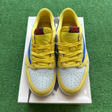 Jordan Travis Scott Canary Low 1s. Size 7W/5.5M