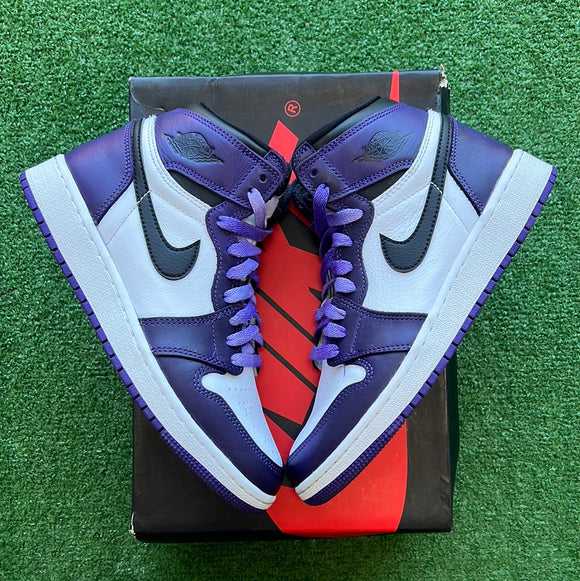 Jordan Court Purple 1s Size 5Y