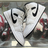 Jordan White Black Mid 1s Size 8