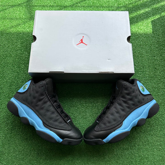 Jordan Black University Blue 13s Size 10