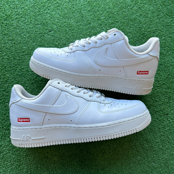 Nike Supreme White Low Air Force 1s Size 8