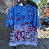 Vintage Buffalo Bills All Over Print Tee Size S
