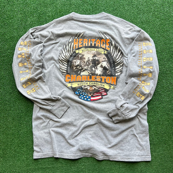 Vintage Motorcycle Rally Biker Longsleeve Size XL