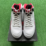 Jordan Black Tongue Fire Red 5s Size 12
