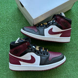 Jordan Dark Beetroot Mid 1s Size 7W/5.5M