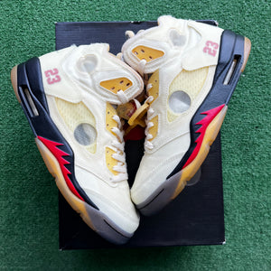 Jordan Off White Sail 5s Size 8.5
