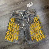 Vale Leather Patch Jean Shorts Size 32