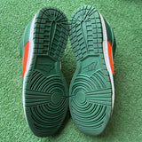 Nike Miami Hurricane Low Dunks Size 11
