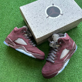 Jordan Burgundy 5s Size 5Y
