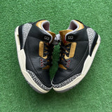 Jordan Black Cement Gold 3s Size 7.5W/6M