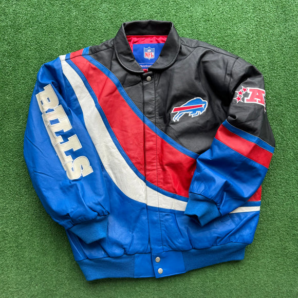 Vintage Buffalo Bills Leather Jacket Size XL