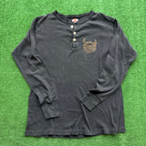 Vintage Harley Davidson Henley Tee Size L
