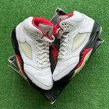 Jordan Silver Tongue Fire Red 5s Size 9.5