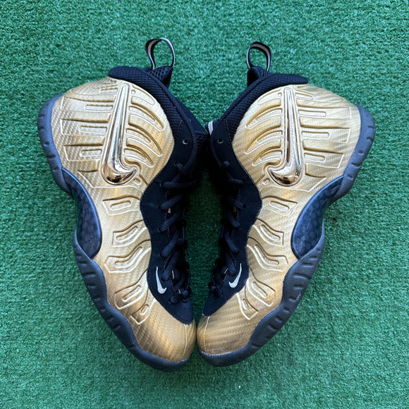 Nike Metallic Gold Little Posite Size 7Y