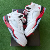 Jordan Black Tongue Fire Red 5s Size 7Y