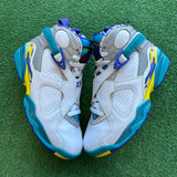 Jordan White Aqua 8s Size 7.5W/6M