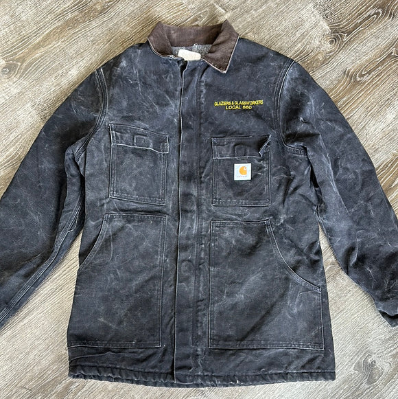 Vintage Glassworkers Black Carhartt Workers Jacket Size L