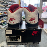Jordan Silver Tongue Fire Red 5s Size 7Y