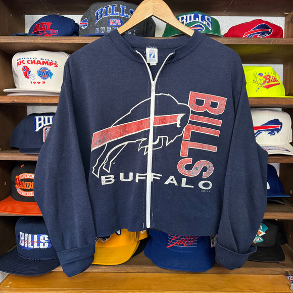 Vintage Buffalo Bills Zip Crop Top Size L