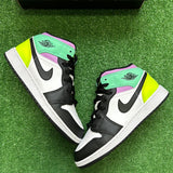 Jordan Pastel Black Mid 1s Size 6Y