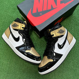 Jordan Patent Gold Toe 1s Size 9