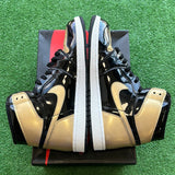 Jordan Patent Gold Toe 1s Size 11