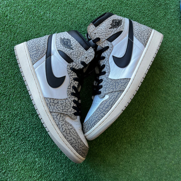Jordan White Cement 1s Size 12