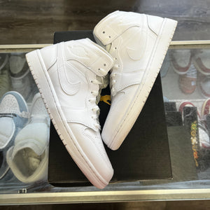 Jordan Triple White Mid 1s Size 10