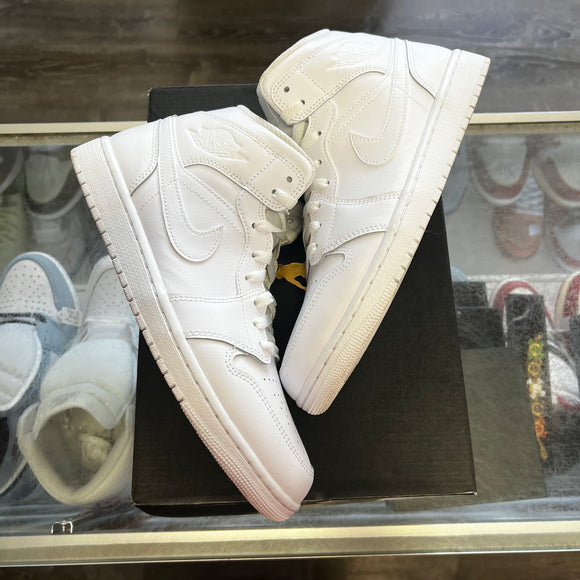 Jordan Triple White Mid 1s Size 10