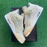 Jordan Off White Sail 4s Size 12W/10.5M