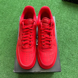 Nike University Red Low Air Force 1s Size 10.5