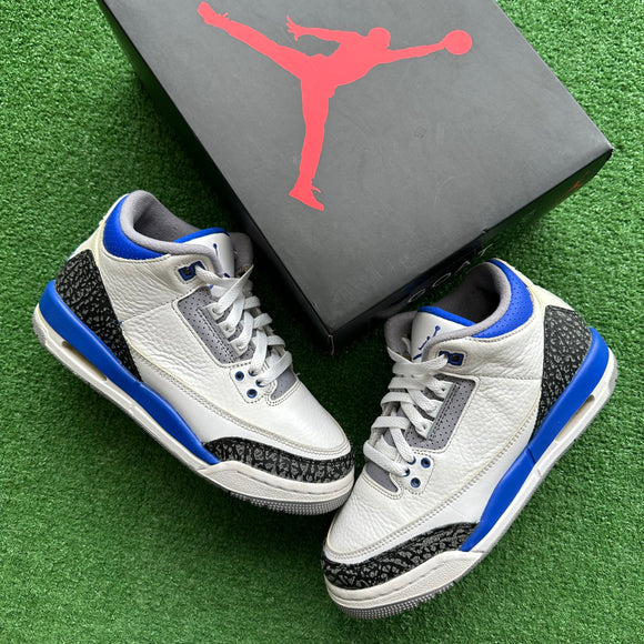 Jordan Racer Blue 3s Size 6Y