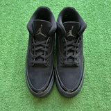 Jordan Black Cat 3s (Replacement Laces Missing Insoles) Size 12