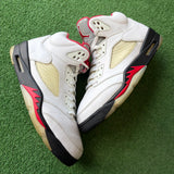 Jordan Silver Tongue Fire Red 5s Size 10