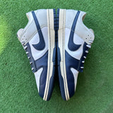 Nike White Midnight Navy Low Dunk Size 11.5