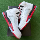 Jordan Black Tongue Fire Red 5s Size 7Y