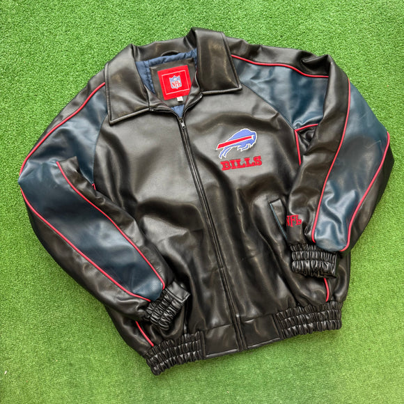 Vintage Buffalo Bills Leather Jacket Size M