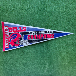 Vintage Buffalo Bills Super Bowl XXVI Champs Pennant