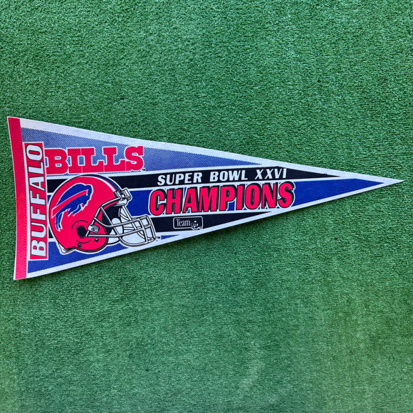Vintage Buffalo Bills Super Bowl XXVI Champs Pennant
