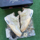 Jordan Off White Sail 4s Size 12W/10.5M